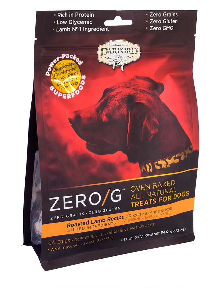 Darford Zero/G MINIS Oven Baked Dog Treats Roasted Lamb Recipe Regular Roasted Lamb Recipe 12 oz