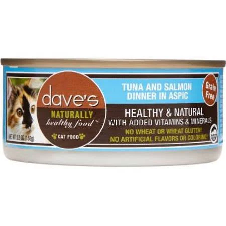 Dave's Pet Food Cat Tuna Salmon Aspic 5.5oz {L+x} C=24