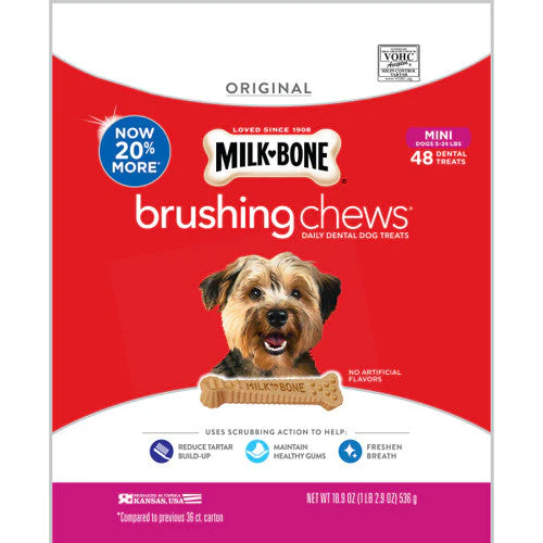 Milk-Bone Brushing Chews Dog Treat Original XS 5-24lb 48ct - Image 2