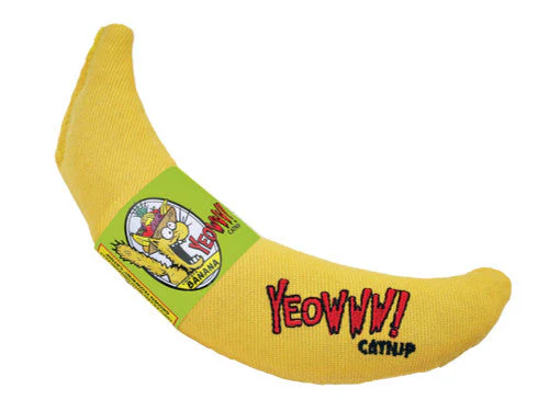Yeowww! Banana Catnip Cat Toy Yellow 7 in - Image 2