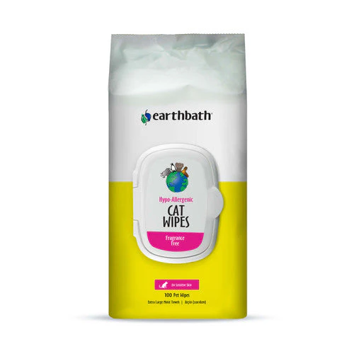 Earthbath Hypo-Allergenic Cat & Kitten Grooming Wipes, Fragrance Free 100ct - Image 2