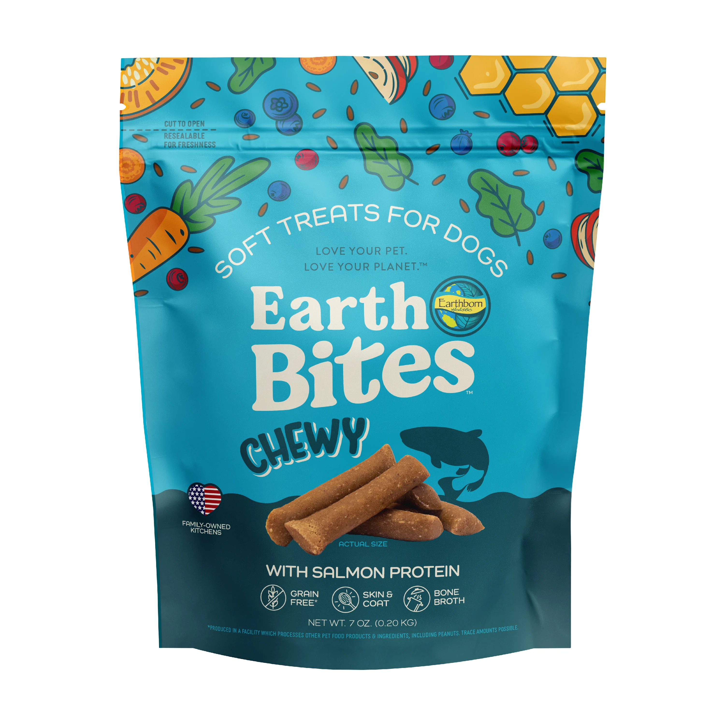 Earthborn Holistic EarthBites Chewy Soft Dog Treats Salmon 7 oz