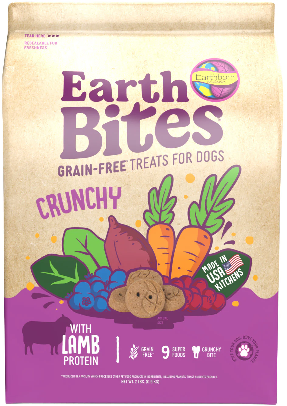 Earthborn Holistic EarthBites Crunchy Dog Treats Lamb & Pumpkin 2 lb
