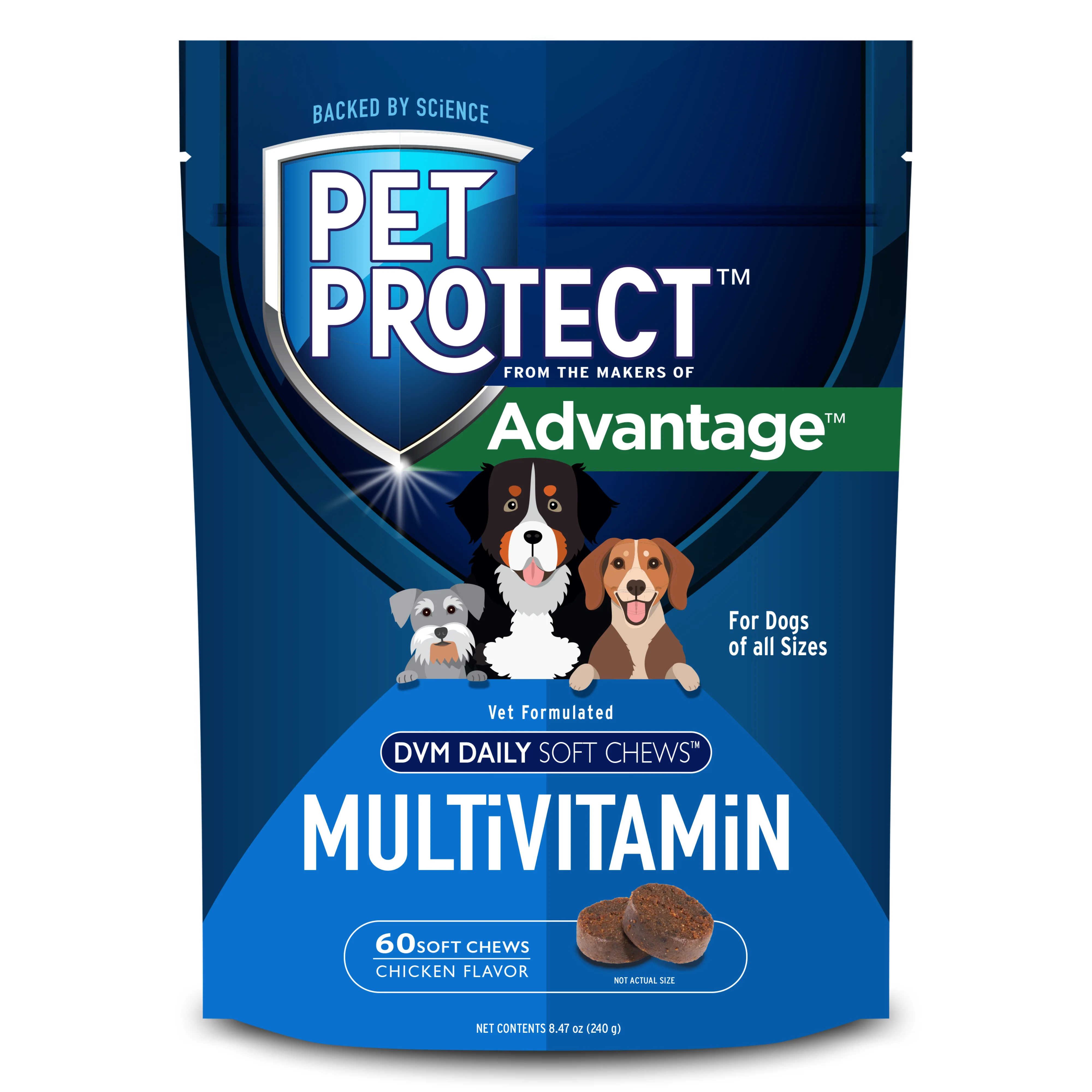 Elanco Pet Protect Advanage Daily Multivitamin Dog Supplement Chicken 60 ct