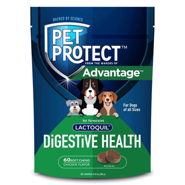 Elanco Pet Protect Advantage Digestive Health Dog Supplement Chicken 60 ct