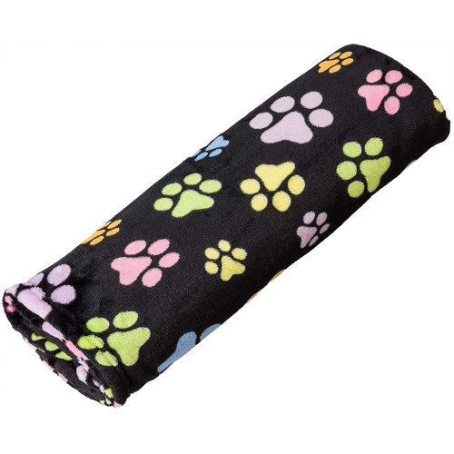 Spot Snuggler Rainbow Pawprint Blanket Black 30 in x 40 in - Image 2