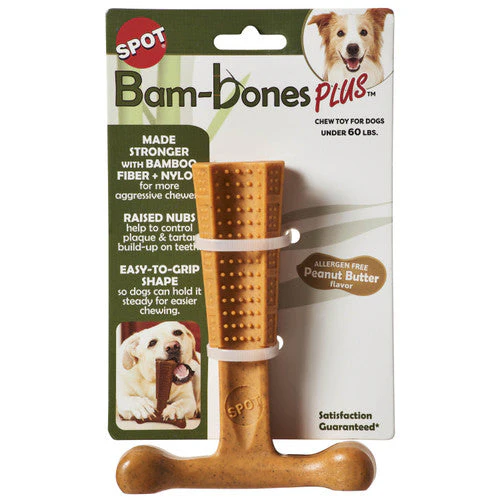 Bam-Bone Plus Dog Toy Brown 6 in - Image 3