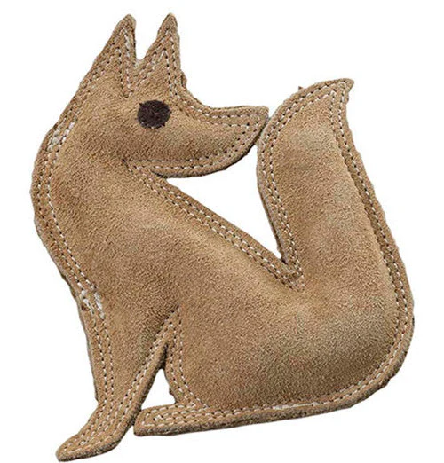 Dura-Fused Leather Dog Toy Fox Brown SM - Image 2