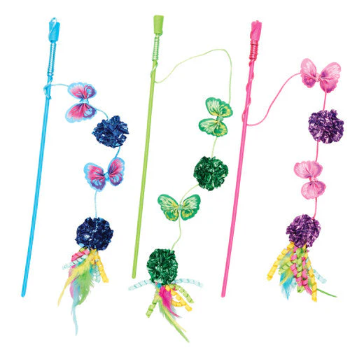Spot Butterfly & Mylar Wand Cat Toy Assorted One Size - Image 2