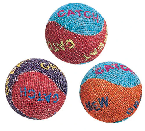 Spot Burlap Ball Catnip Toy Assorted 1.5 in 3 Pack - Image 2