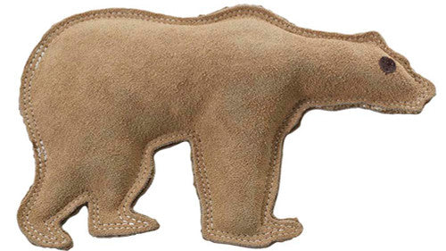 Dura-Fused Leather Dog Toy Bear Brown LG - Image 2