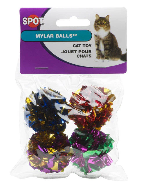 Spot Mylar Ball Cat Toy Multi-Color 1.5 in 4 Pack - Image 2