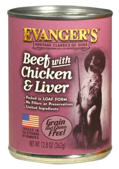 Evanger's Heritage Classic Wet Dog Food Beef, Chicken & Liver 12.8oz 12pk - Image 2