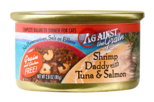 Against the Grain Shrimp Daddy With Tuna & Salmon Dinner Wet Cat Food 2.8oz - Image 2