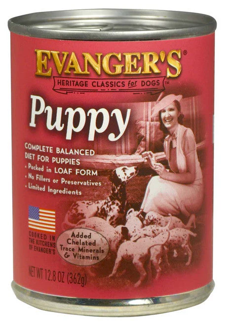Evanger's Heritage Classic Puppy and Underweight Wet Dog Food Chicken 12.8oz 12pk - Image 2