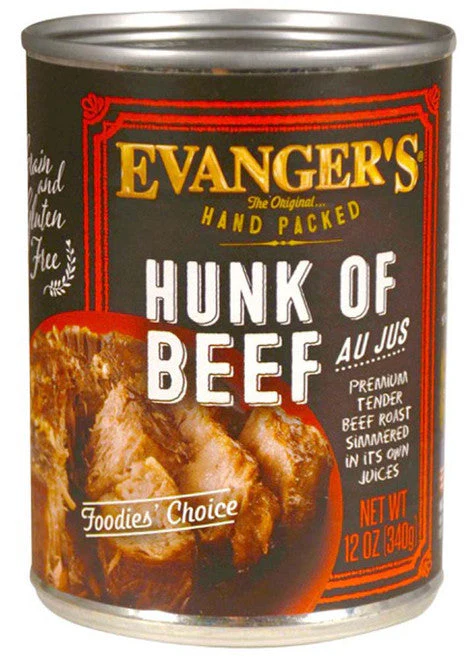 Evanger's Hand Packed Wet Dog Food Hunk of Beef 12oz 12pk - Image 2