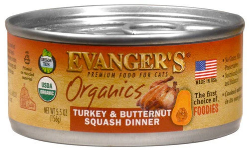 Evanger's Organics Wet Cat Food Turkey with Butternut Squash 5.5oz - Image 2