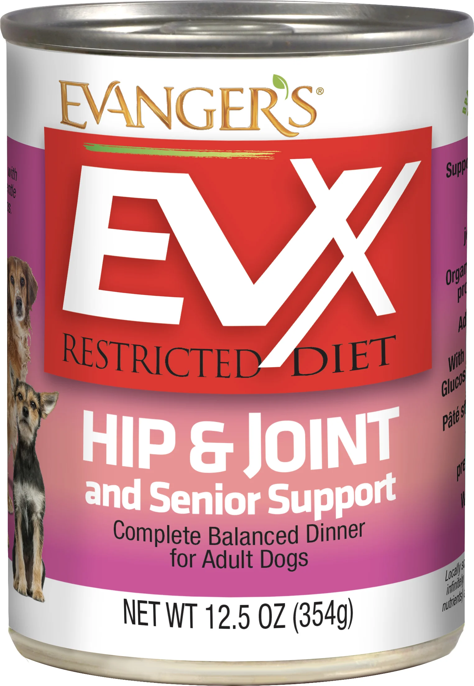 Evanger's EVx Restricted Diet Hip & Joint and Senior Support Wet Dog Food 12ea/12.5 oz