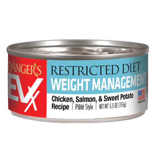 Evanger's EVx Restricted Weight Management Cat Food Chicken, Salmon, & Sweet Potato 24ea/5 oz