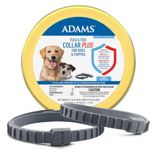 Adams Flea & Tick Collar Plus for Dogs & Puppies 2 Pack - Image 2