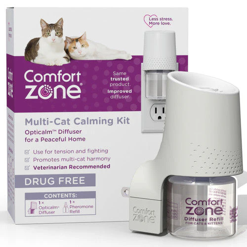 Comfort Zone Calming For Single and Multi-Cat Homes , Cat Pheromone, Single Diffuser Kit, 1 Diffuser, 1 Refill-48ml, New Formula - Image 2