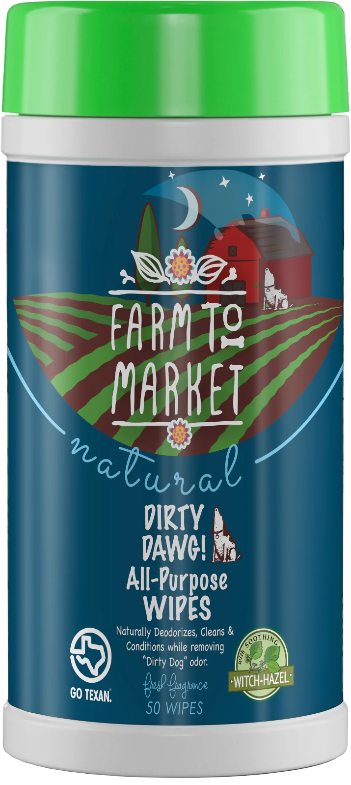 Farm to Market Natural Dirty Dawg All-Purpose Wipes with Witch-Hazel 50 ct