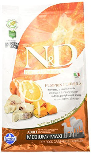 Farmina N&d Grain-free Pumpkin Codfish & Orange Adult Dog Medium & Maxi 5.5lb {L+1}