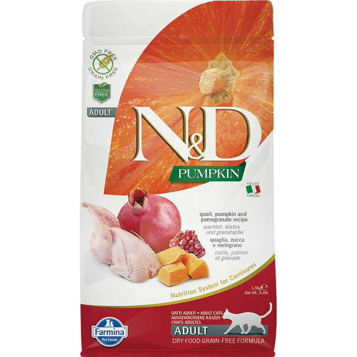 Farmina N&d Grain-free Pumpkin Quail & Pomegranate Adult Cat 3.3lb {L+1x}