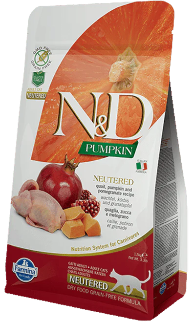 Farmina N&d Grain-free Pumpkin Quail & Pomegranate Neutered Cat 3.3lb {L+1x} - Image 2