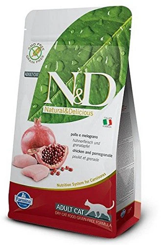Farmina N&d Natural And Delicious Prime Adult Chicken & Pomegranate Dry Cat Food-3.3-lb-{L-xR} - Image 2