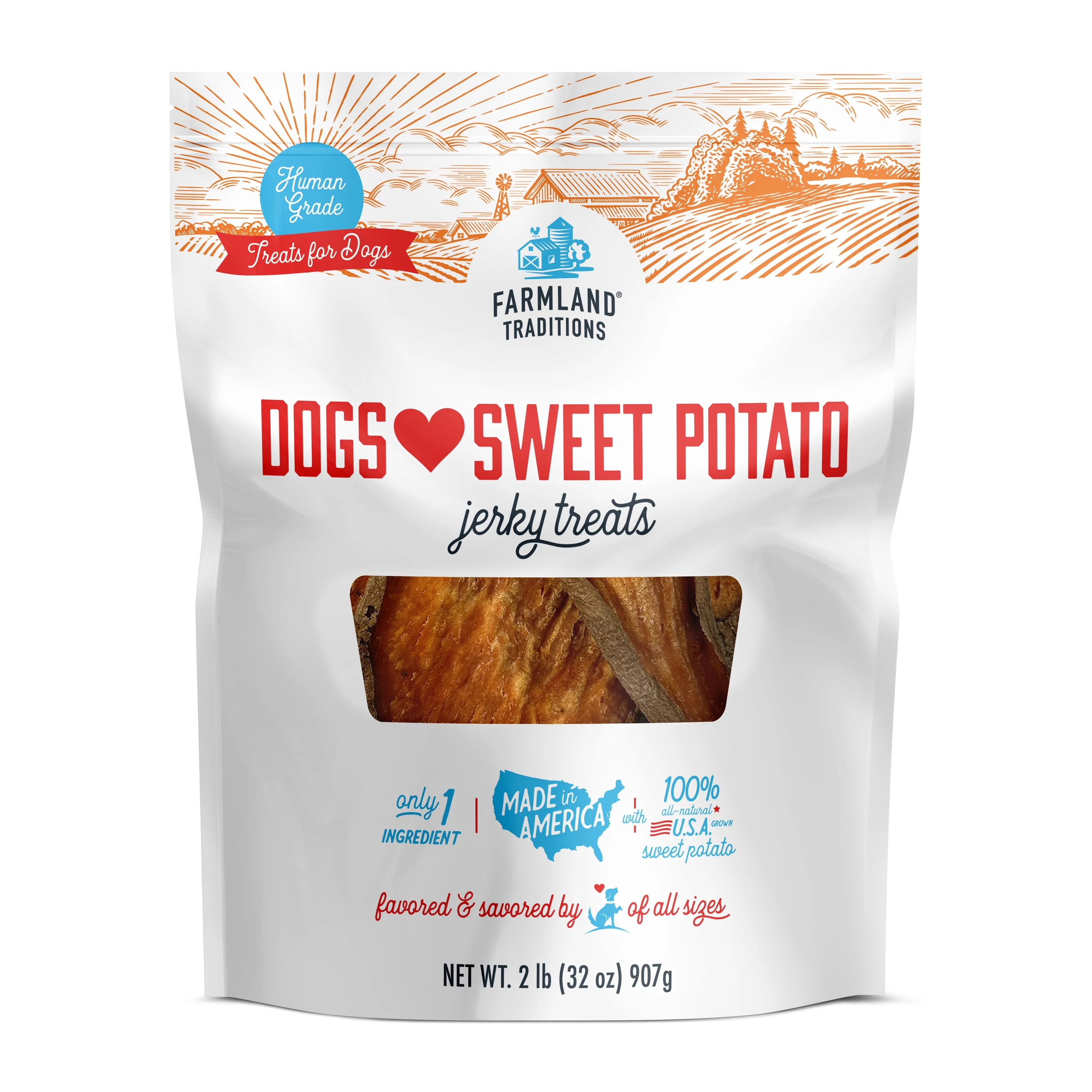 Farmland Traditions Dogs Love Sweet Potato Slices Dog Treats 32 oz