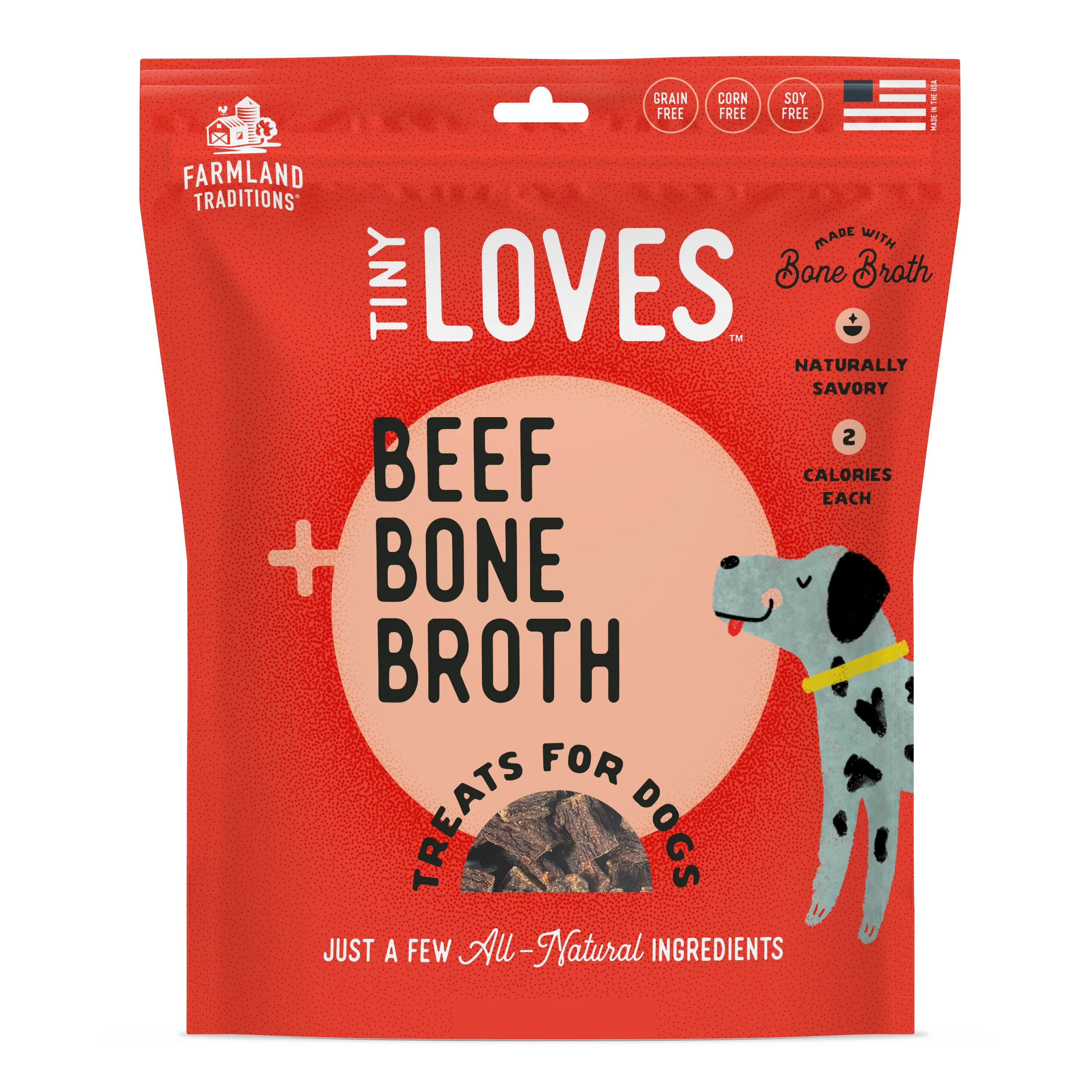 Farmland Traditions Tiny Loves Beef w/Bone Broth Dog Treats 5 oz