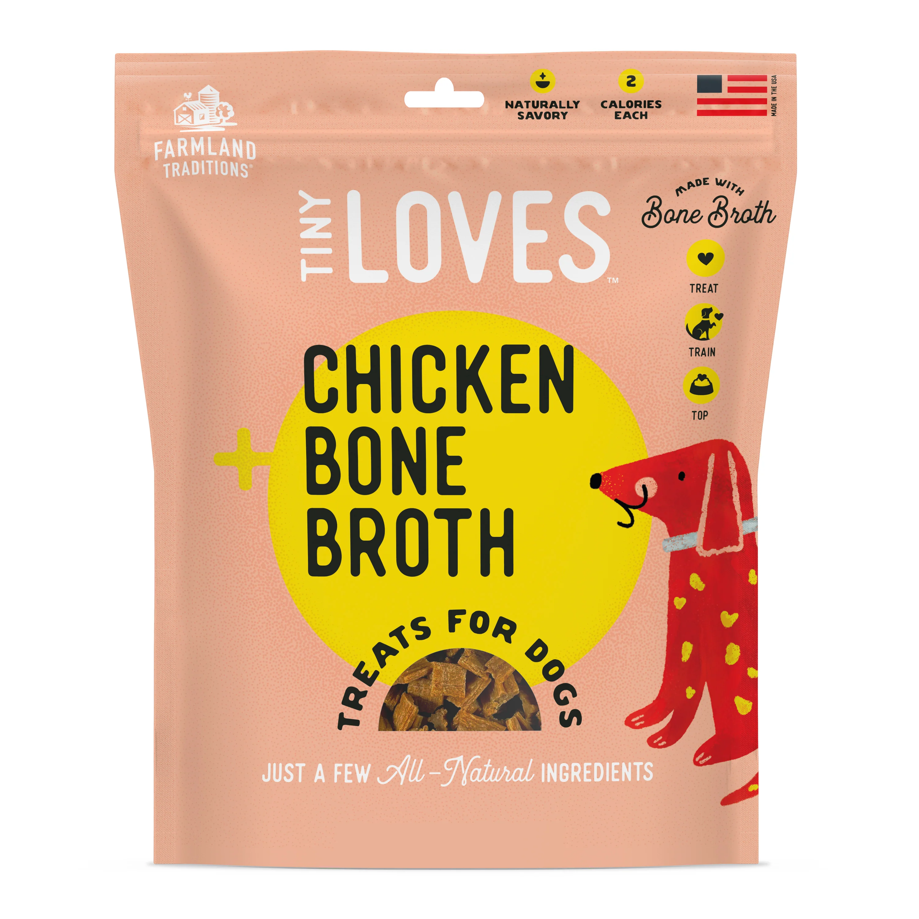 Farmland Traditions Tiny Loves Chicken w/Bone Broth Dog Treats 16 oz