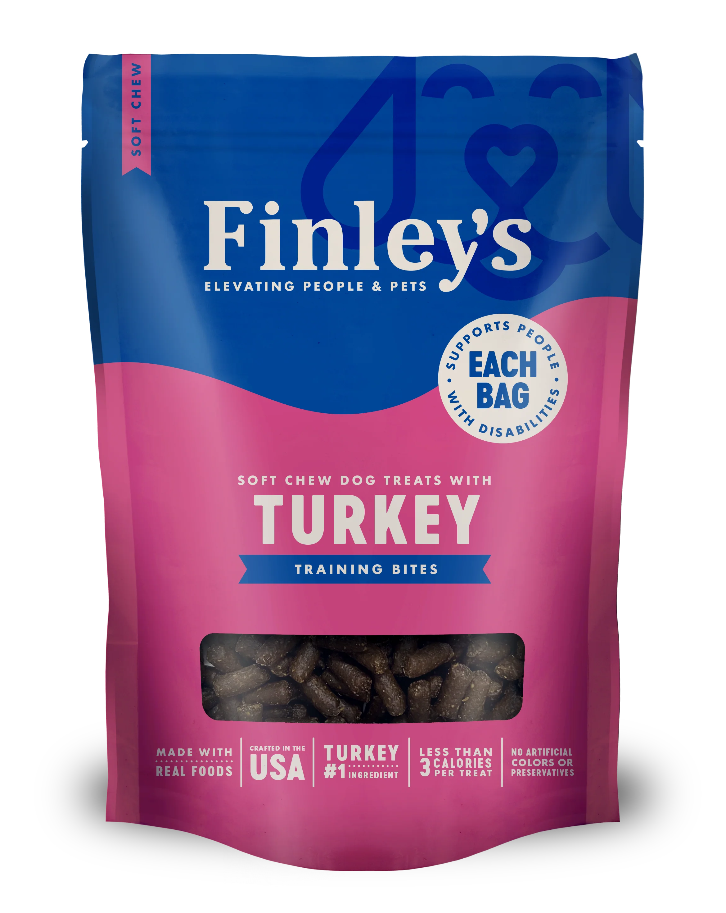 Finley's Barkery Soft Chew Trainer Bites Dog Treats Turkey 6 oz