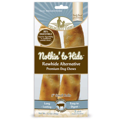 Fieldcrest Farms Nothin' To Hide Roll Dog Treat Beef 5in SM 2pk - Image 2
