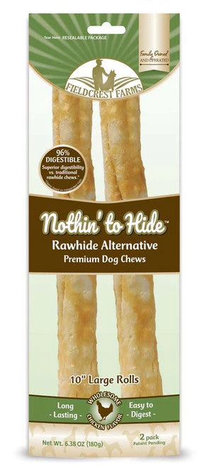 Fieldcrest Farms Nothin' To Hide Roll Dog Treat Chicken 10in LG 2pk - Image 2