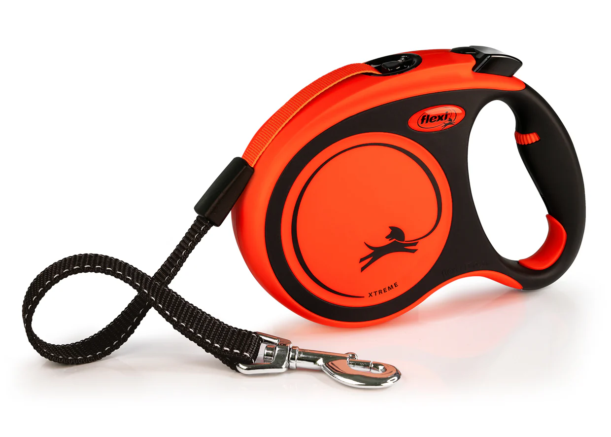 Flexi Xtreme Retractable Leash Orange & Black Large, 26 ft