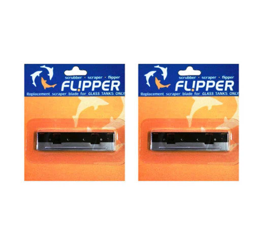Flipper Cleaner Stainless Steel Replacement Blades for Glass Aquariums Black Standard 2 Pack - Image 2