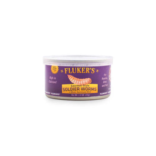 Fluker's Gourmet-Style Canned Soldier Worms Reptile Wet Food 1.2 oz - Image 2