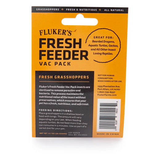 Fluker's Fresh Feeder Vac Pack Reptile Food Grasshoppers .7 Ounces - Image 2