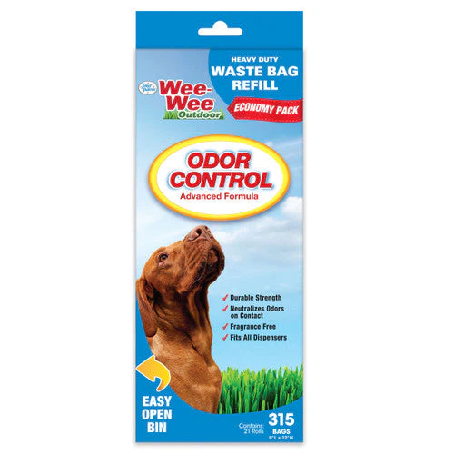 Four Paws Wee-Wee Outdoor Odor Control Heavy Duty Dog Waste Bags Refill Rolls Economy Pack 315 count - Image 2