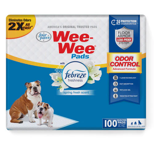 Four Paws Four Paws Wee-Wee Odor Control Dog Training Pads with Febreze Freshness 100 Count - Image 2