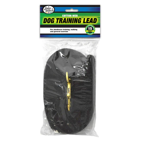 Four Paws Cotton Web Dog Lead Black 15 Feet - Image 2