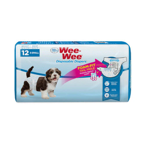 Four Paws Wee-Wee Disposable Dog Diapers X-Small (12 Count) - Image 2