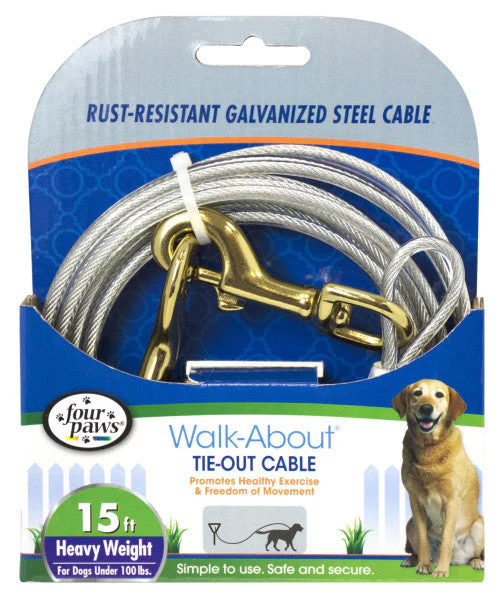 Four Paws Heavy Weight Dog Tie Out Cable Silver 15 Feet - Image 2