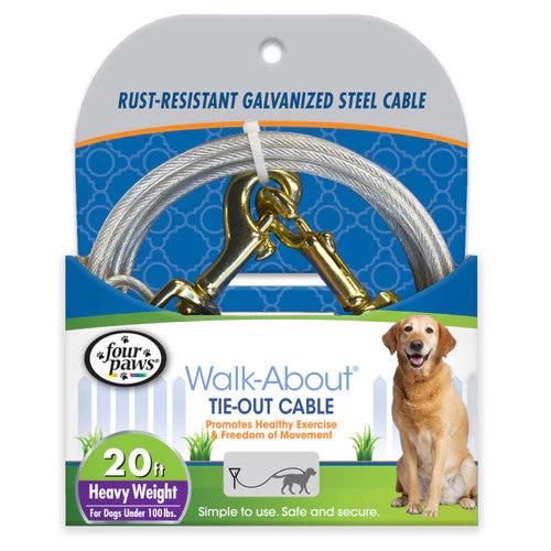 Four Paws Heavy Weight Dog Tie Out Cable Silver 20 Feet - Image 2