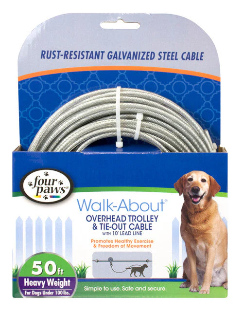 Four Paws Heavy Weight Dog Trolley Exerciser Silver 50 Feet - Image 2