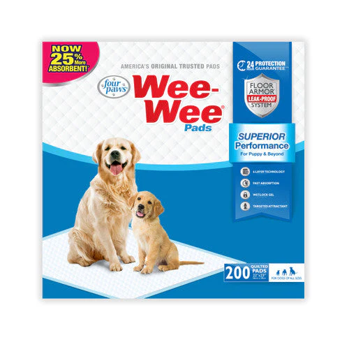 Four Paws Four Paws Wee-Wee Superior Performance Dog Pee Pads Standard 200 Count - Image 2