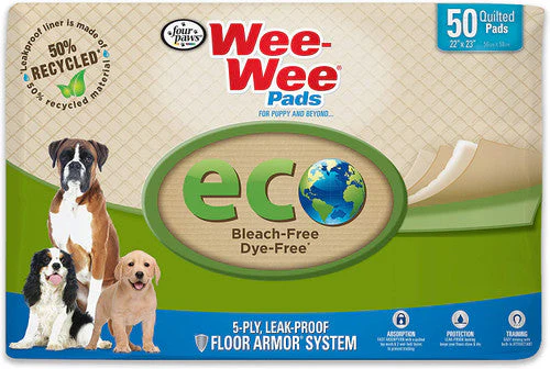 Four Paws Wee-Wee Puppy Pee Pads Eco-Friendly 50 Count - Image 2