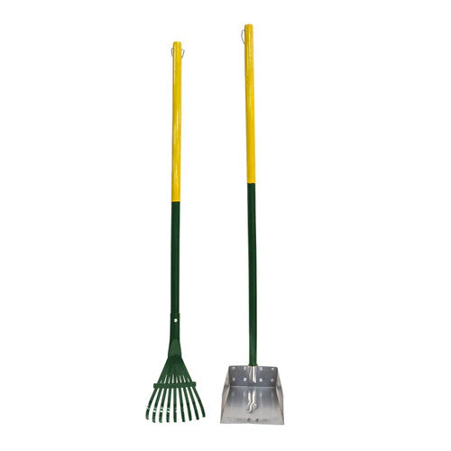 Four Paws Dog Rake & Scooper Set for Pet Waste Pick-up Rake & Pan Set Small, 7" x 7" x 38" - Image 2